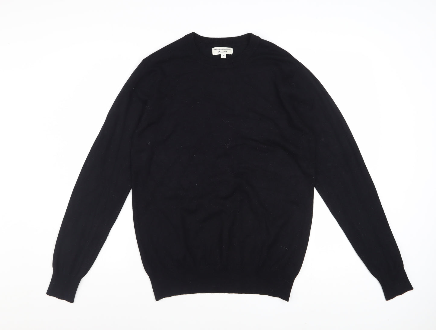 Christiano Baldinucci Men's Black Wool Blend Medium Crew Neck Jumper