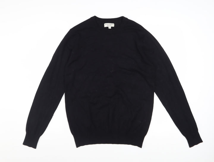 Christiano Baldinucci Men's Black Wool Blend Medium Crew Neck Jumper