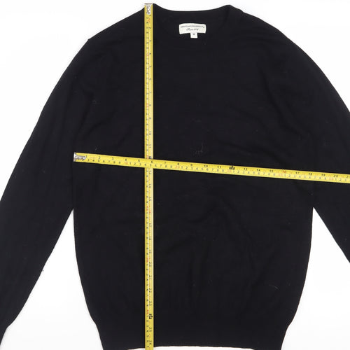 Christiano Baldinucci Men's Black Wool Blend Medium Crew Neck Jumper