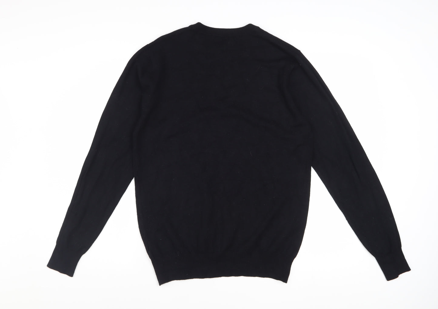 Christiano Baldinucci Men's Black Wool Blend Medium Crew Neck Jumper