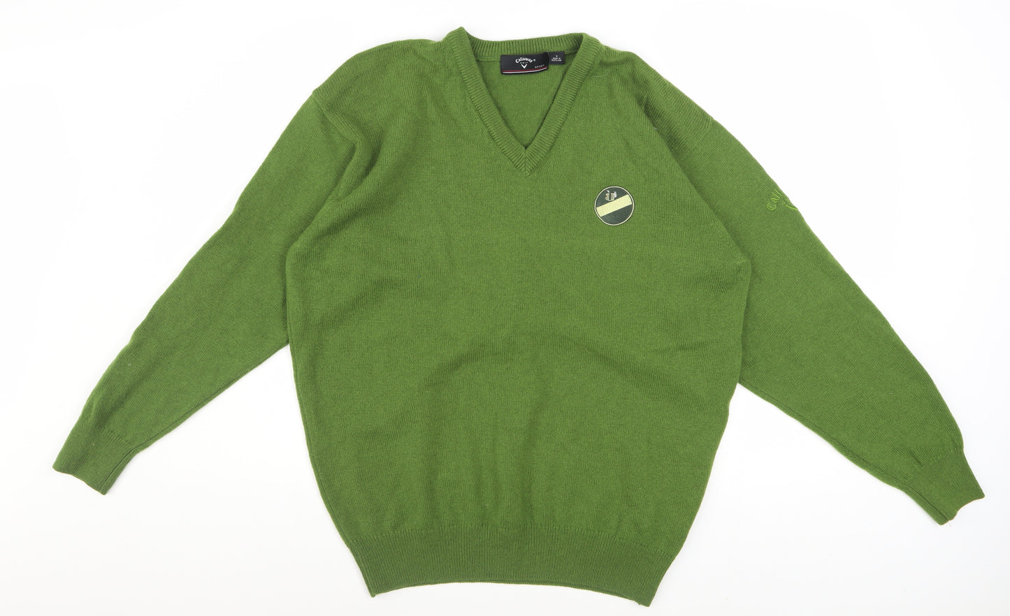 Callaway Men's Green Wool V-Neck Golf Jumper Size S