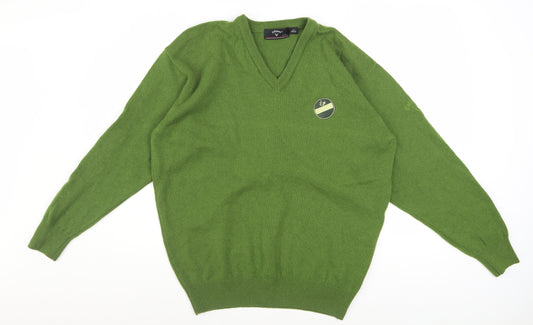 Callaway Men's Green Wool V-Neck Golf Jumper Size S