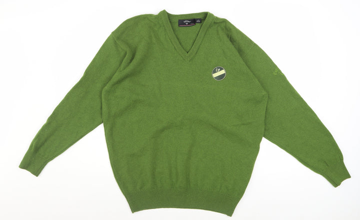 Callaway Men's Green Wool V-Neck Golf Jumper Size S