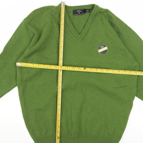Callaway Men's Green Wool V-Neck Golf Jumper Size S