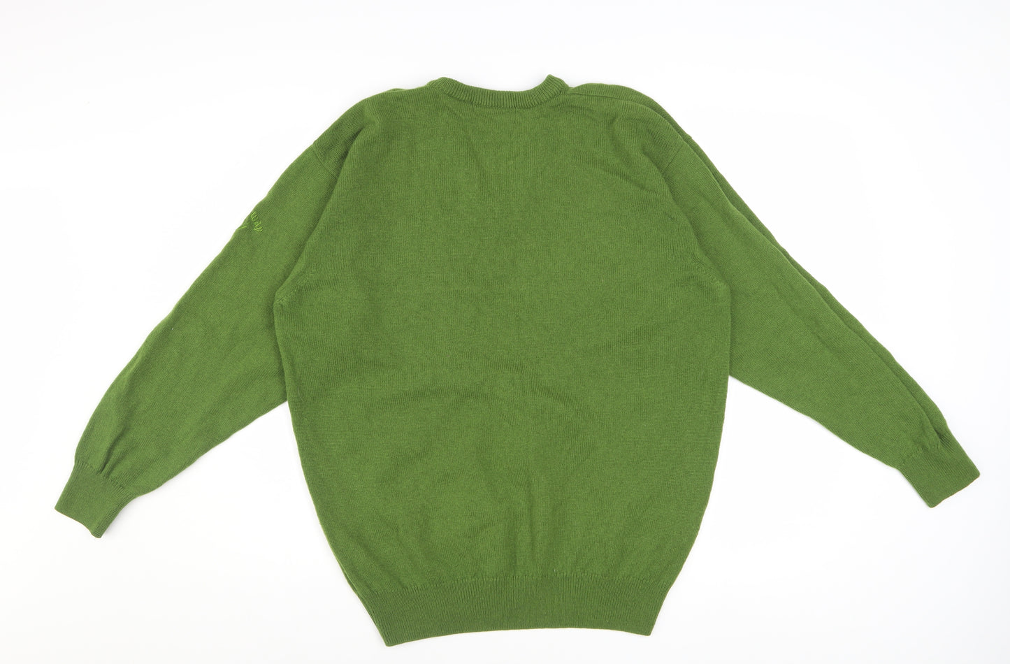 Callaway Men's Green Wool V-Neck Golf Jumper Size S