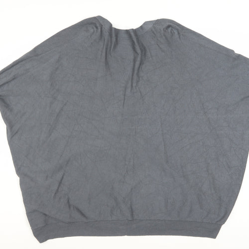 Tezenis Women’s Grey V-Neck Button Cardigan Size S Relaxed Fit