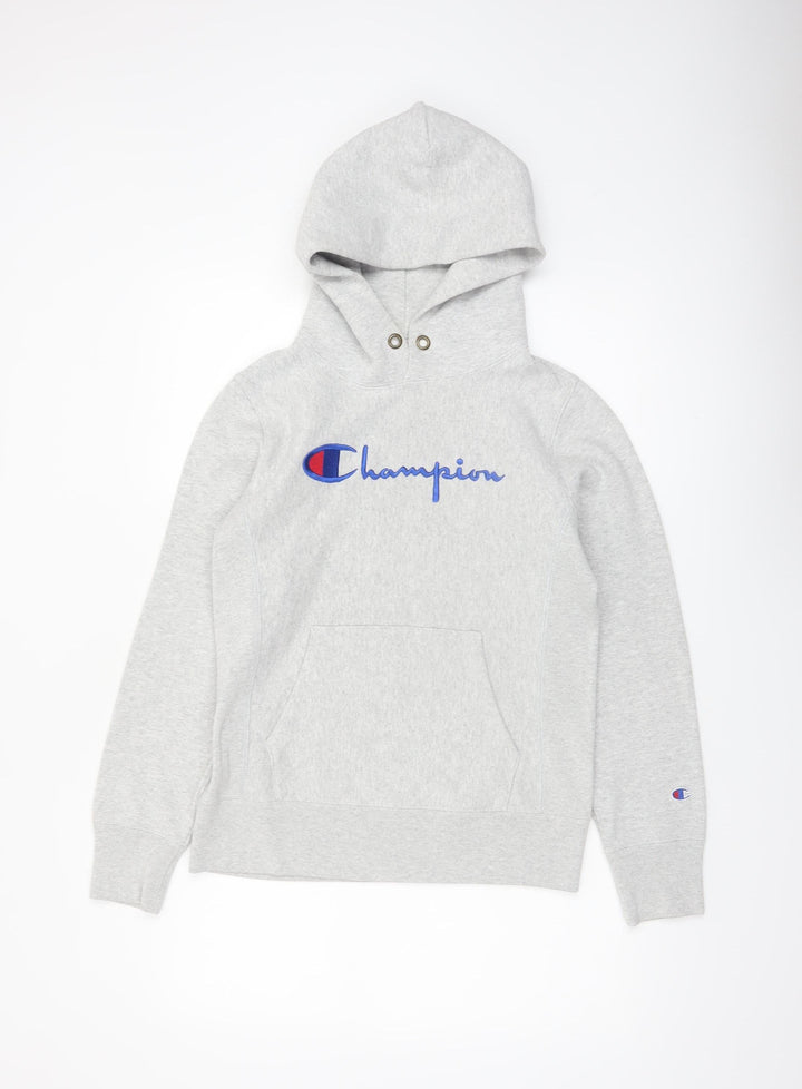 Champion Women's Grey Pullover Hoodie Medium Reverse Weave