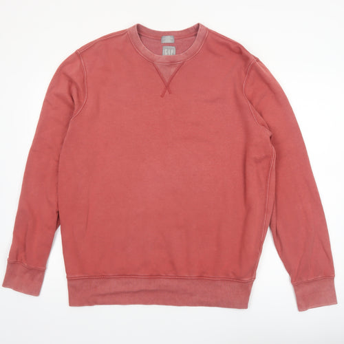 GAP Men's Red Cotton Crew Neck Pullover Sweatshirt Size L