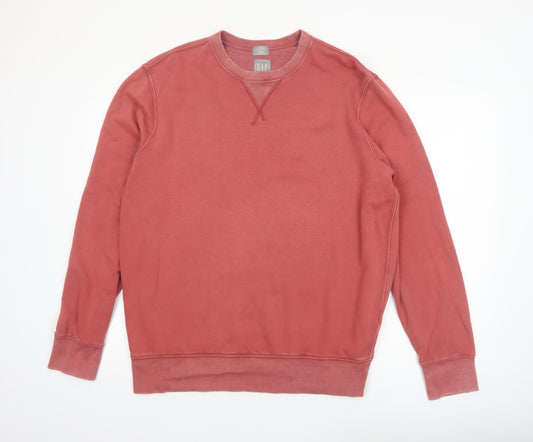 GAP Men's Red Cotton Crew Neck Pullover Sweatshirt Size L