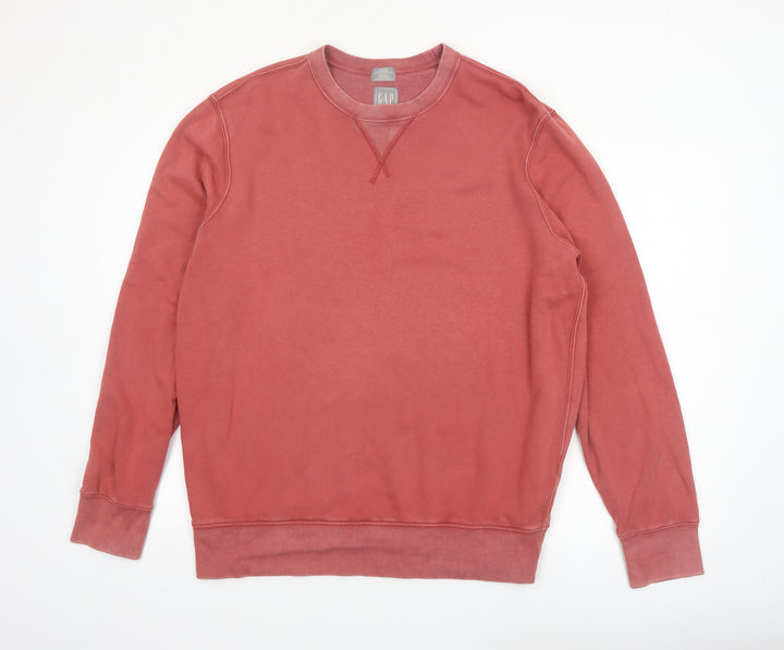 GAP Men's Red Cotton Crew Neck Pullover Sweatshirt Size L