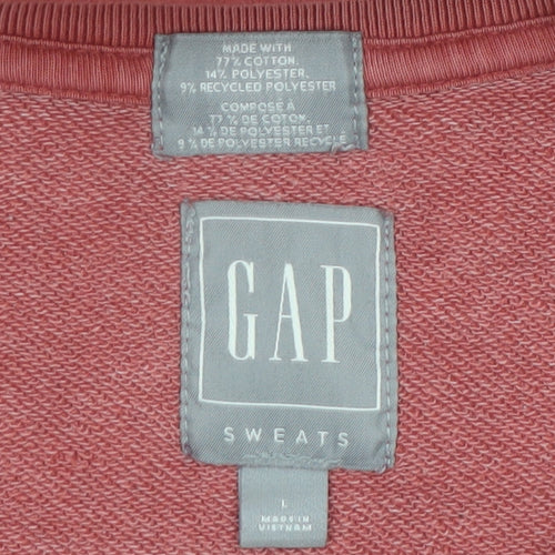 GAP Men's Red Cotton Crew Neck Pullover Sweatshirt Size L