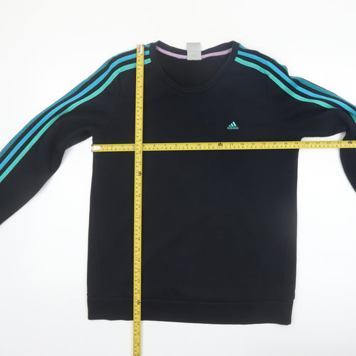 Adidas Women Black Long Sleeve Crew Neck Pullover Sweatshirt Size M