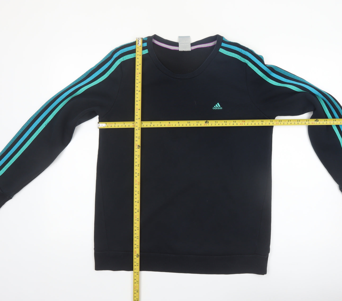 Adidas Women Black Long Sleeve Crew Neck Pullover Sweatshirt Size M