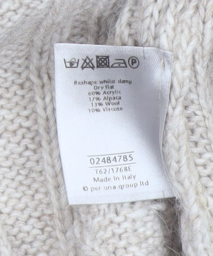 Marks and Spencer Per Una Women's Beige Cable Knit Collared Cardigan M