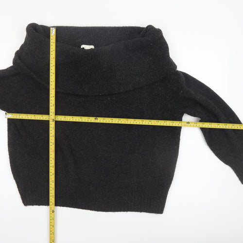 H&M Women’s Black Cowl Neck Long Sleeve Knit Jumper Size S