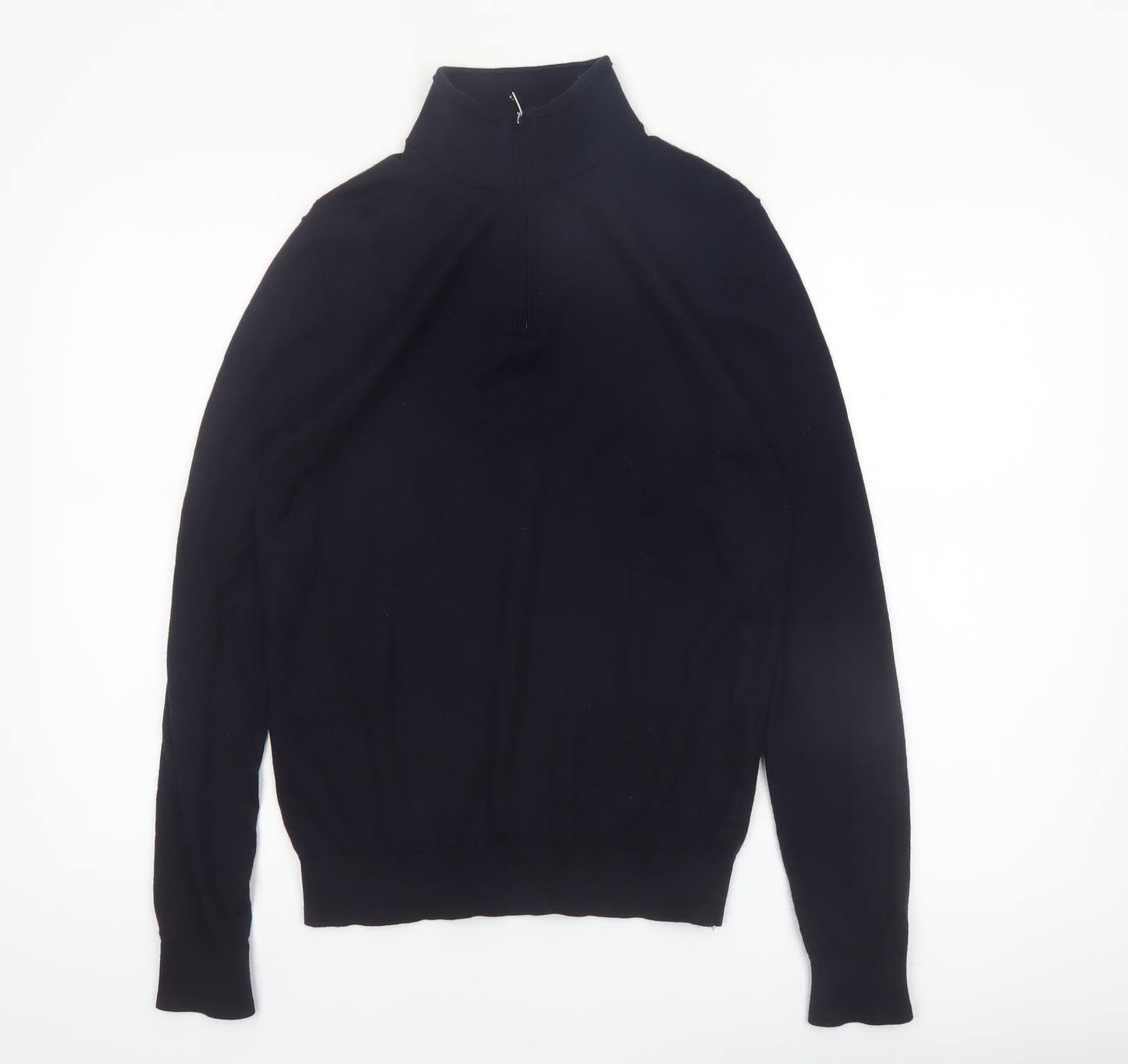 Reiss Men’s Black Wool 1/2 Zip High Neck Jumper Size M