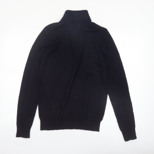 Reiss Men’s Black Wool 1/2 Zip High Neck Jumper Size M