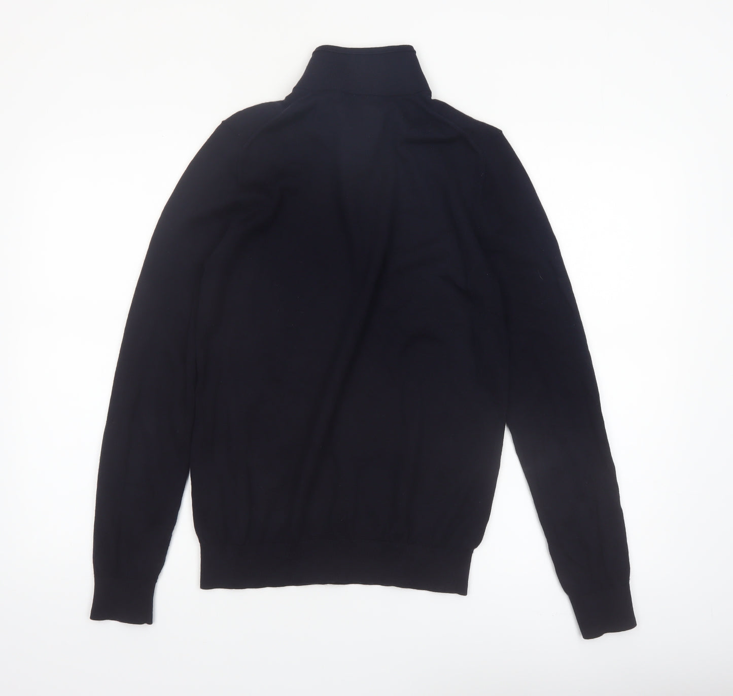Reiss Men’s Black Wool 1/2 Zip High Neck Jumper Size M