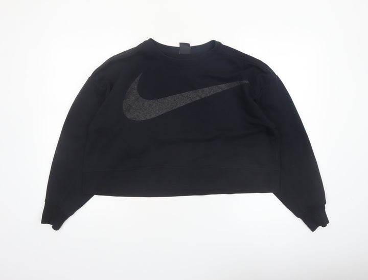 Nike Womens Black Dri-Fit Crew Neck Pullover Sweatshirt M