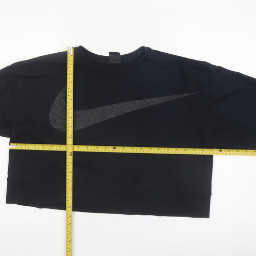 Nike Womens Black Dri-Fit Crew Neck Pullover Sweatshirt M