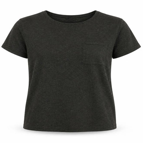 Topshop Women’s Green Metallic Knit Short Sleeve T-Shirt UK 6