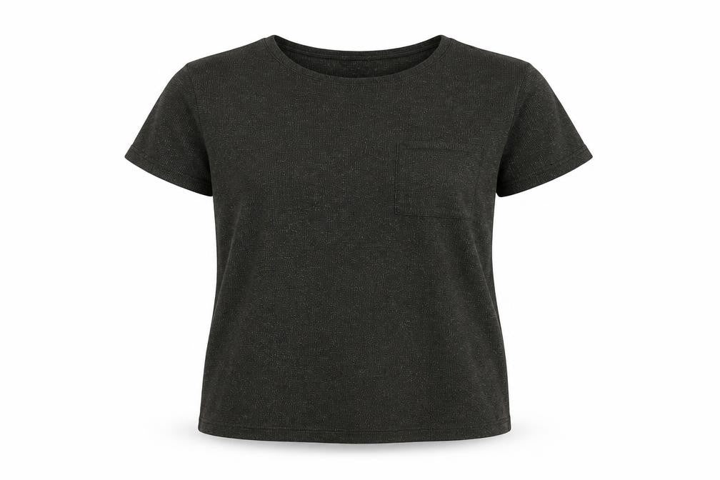 Topshop Women’s Green Metallic Knit Short Sleeve T-Shirt UK 6