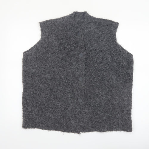 Marks and Spencer Womens Grey Knit Sleeveless Button Vest L