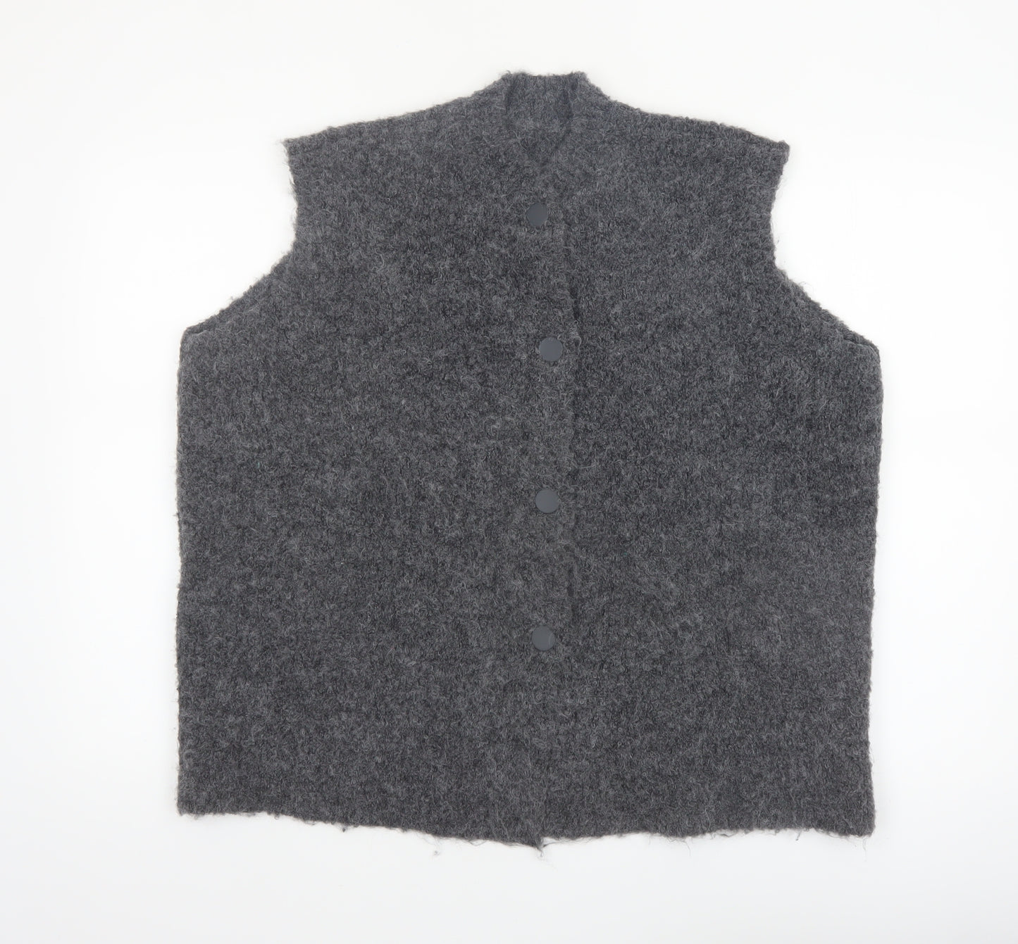 Marks and Spencer Womens Grey Knit Sleeveless Button Vest L