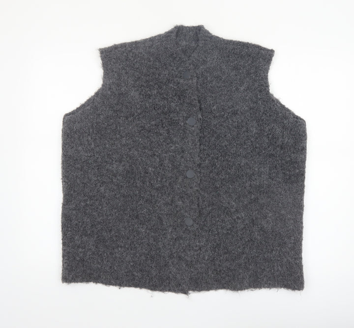 Marks and Spencer Womens Grey Knit Sleeveless Button Vest L