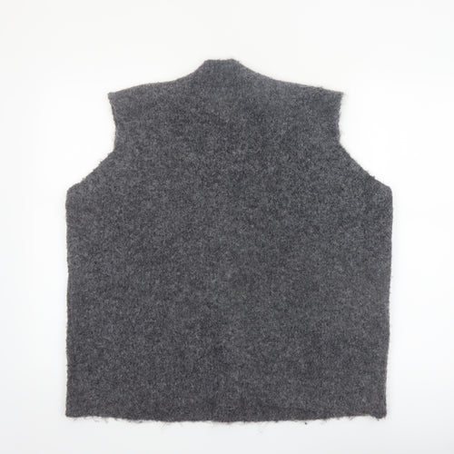 Marks and Spencer Womens Grey Knit Sleeveless Button Vest L