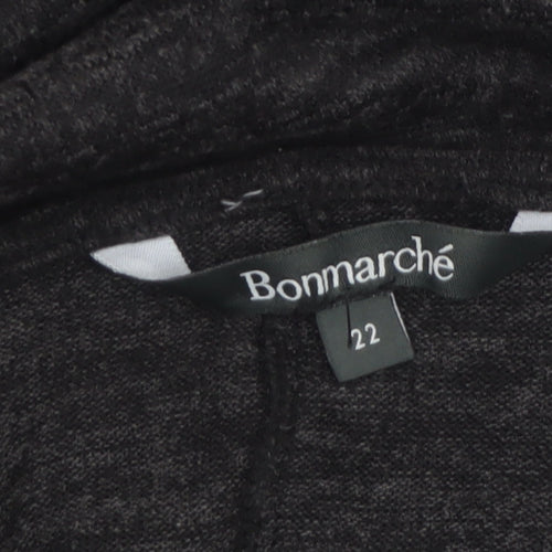 Bonmarché Women's Black Size 22 Long Sleeve Open Cardigan