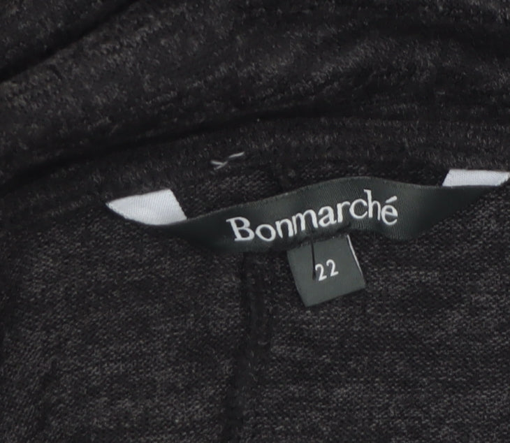 Bonmarché Women's Black Size 22 Long Sleeve Open Cardigan