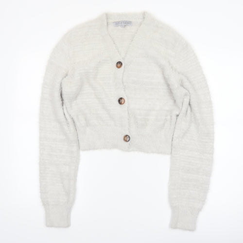Out of the Mist Women’s Ivory Long Sleeve V-Neck Knit Cardigan XS