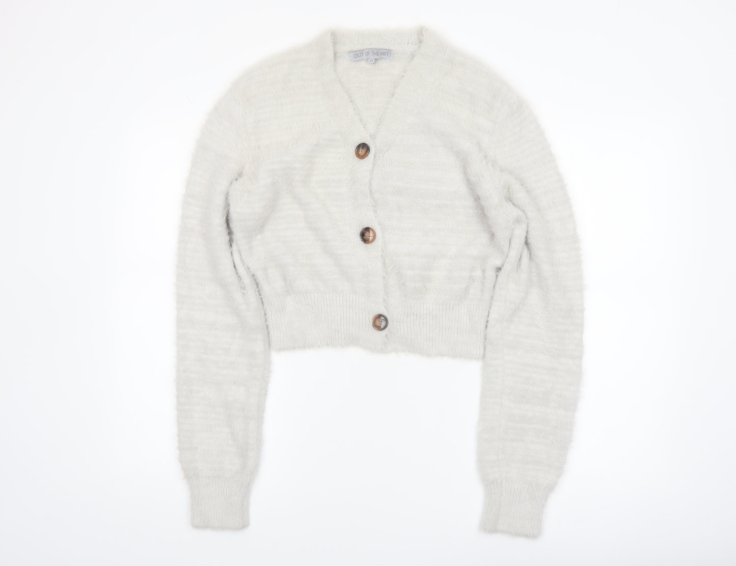 Out of the Mist Women’s Ivory Long Sleeve V-Neck Knit Cardigan XS