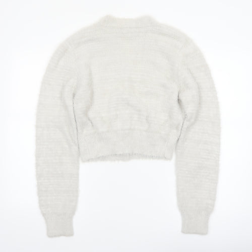 Out of the Mist Women’s Ivory Long Sleeve V-Neck Knit Cardigan XS