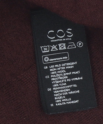 COS Women Brown Wool Roll Neck Long Sleeve Tunic Jumper Size 12