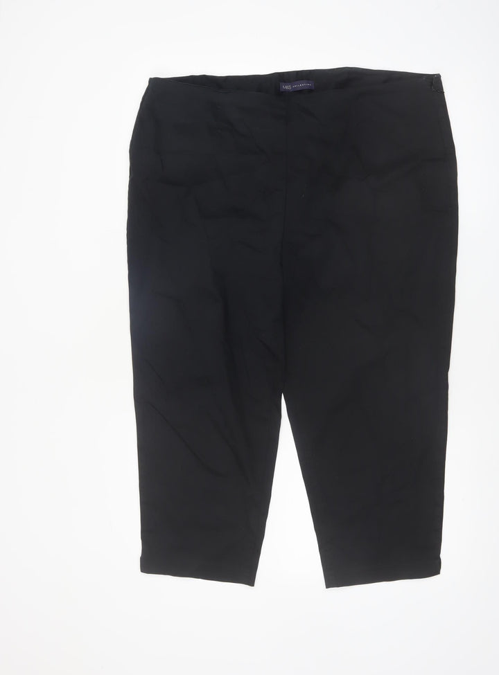 Marks and Spencer Women’s Black Capri Trousers Size 18 Cotton Blend