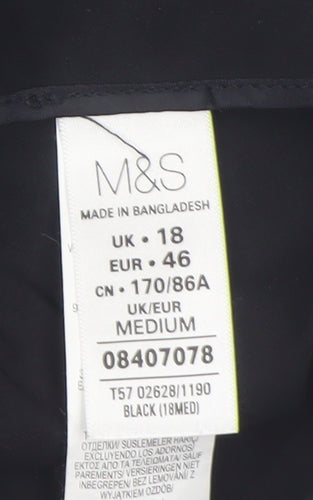 Marks and Spencer Women’s Black Capri Trousers Size 18 Cotton Blend