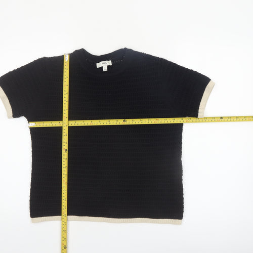 Marks and Spencer Women's Black Short Sleeve Knit Jumper Size S