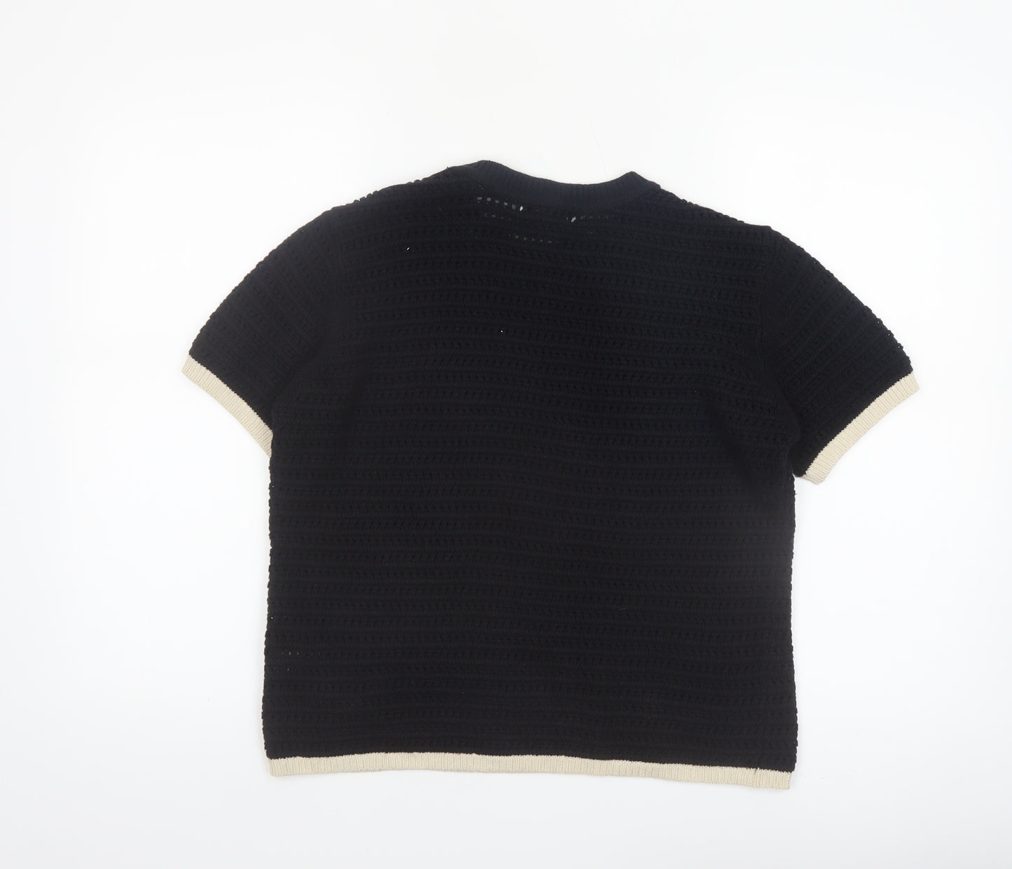 Marks and Spencer Women's Black Short Sleeve Knit Jumper Size S