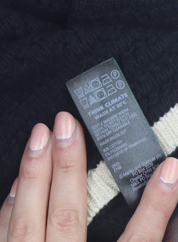 Marks and Spencer Women's Black Short Sleeve Knit Jumper Size S