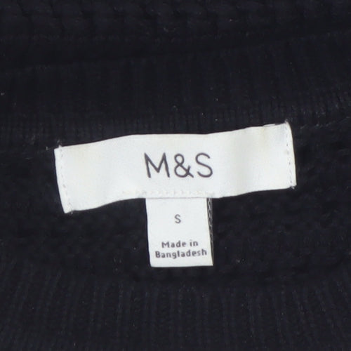 Marks and Spencer Women's Black Short Sleeve Knit Jumper Size S