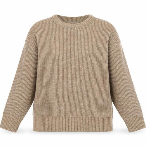 Marks and Spencer Women Beige L Chunky Knit Crew Neck Jumper