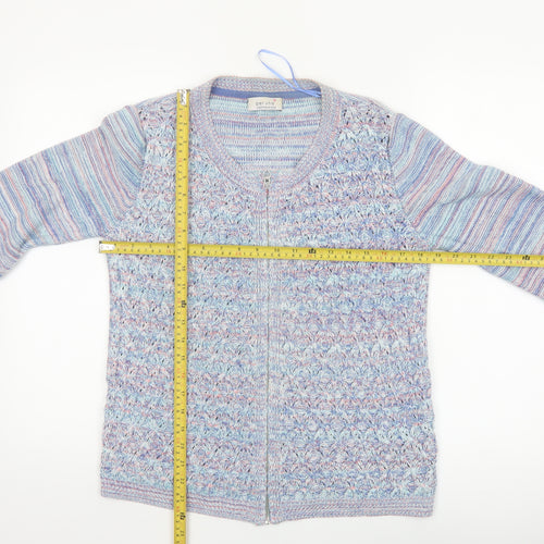 Marks and Spencer Women’s Multicoloured Cotton Knit Full Zip Jumper Size 14