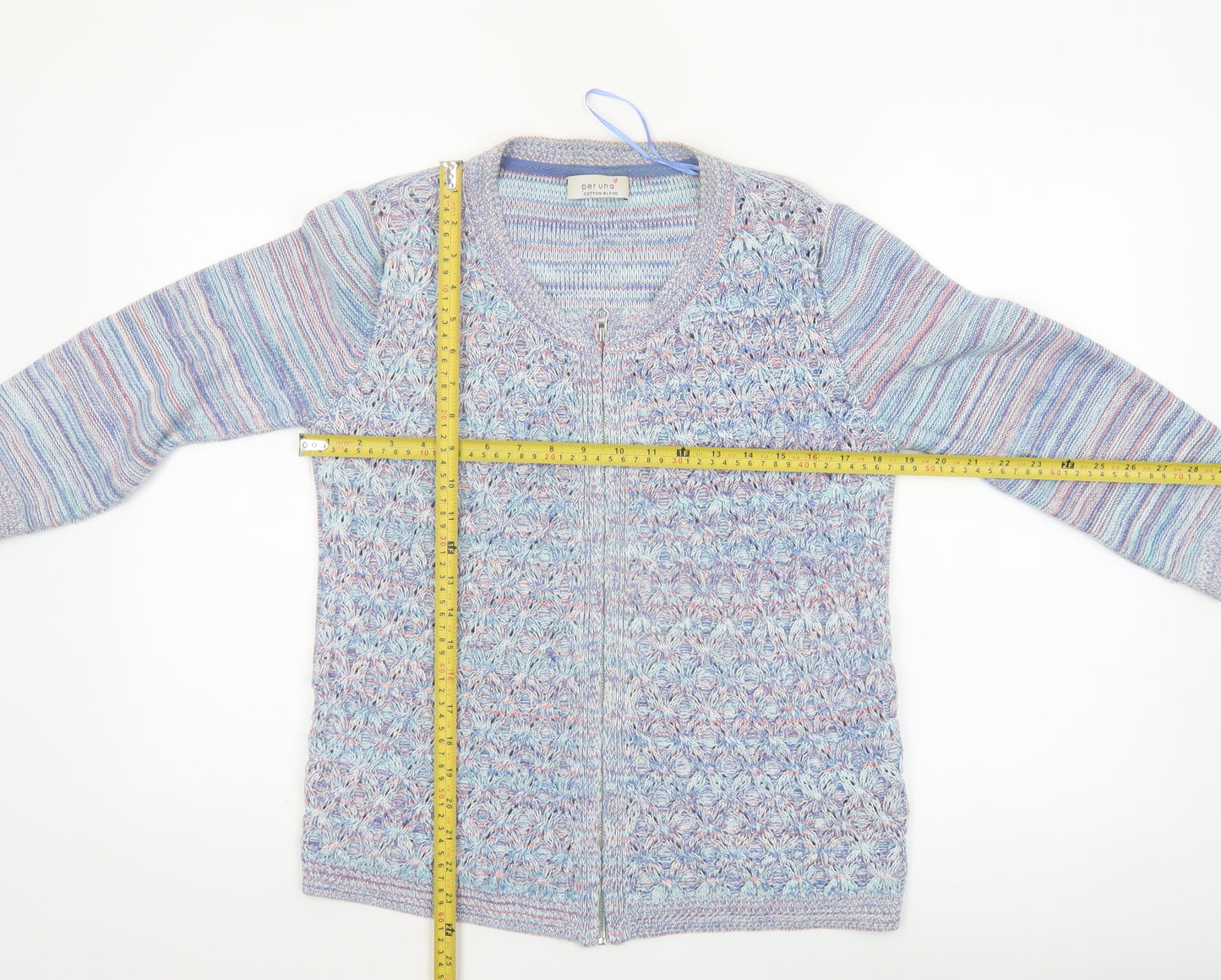 Marks and Spencer Women’s Multicoloured Cotton Knit Full Zip Jumper Size 14