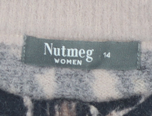 Nutmeg Women's Multicoloured Animal Print Cardigan Size 14