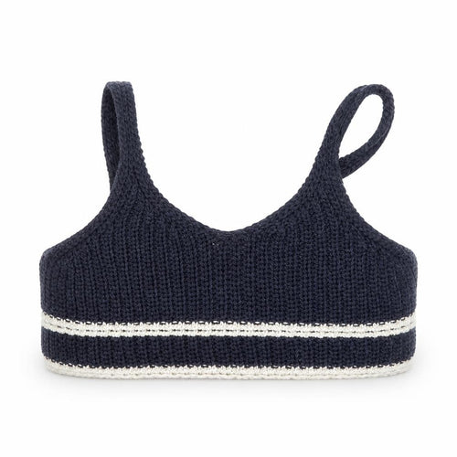 Zara Girls Black Knit Cropped Camisole Top Size 8-9 Years Cotton Blend