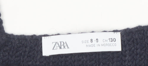 Zara Girls Black Knit Cropped Camisole Top Size 8-9 Years Cotton Blend