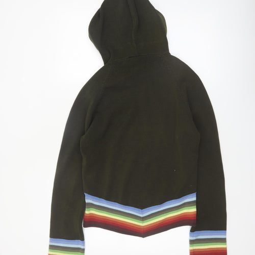 Roxy Women’s Brown Hooded Striped Knit Jumper Size 2