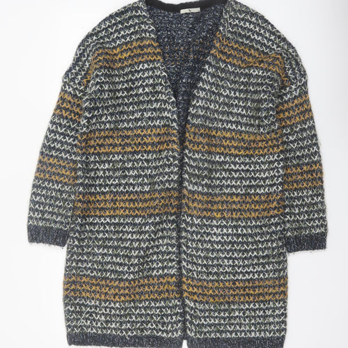 Tu Womens Multicoloured Chunky-Knit Long Cardigan M